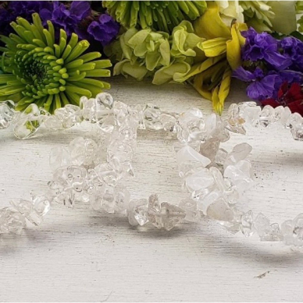 Quartz Natural Crystal Chip Bracelet - Single Bracelet.